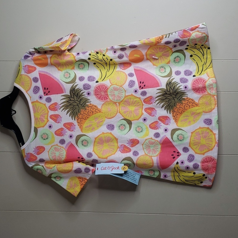 Cat & Jack Fruit Style Print Short Sleeve Sleepwear/ Nightgown - Picture 6 of 7